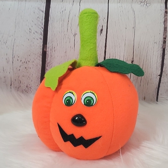 Halloween Other - Vintage 90s Halloween Jack-o-lantern Orange Pumpkin Stuffed Animal Plush Toy 10"